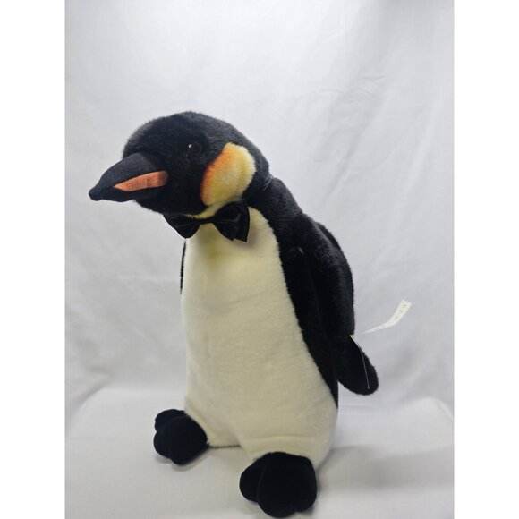 Magnussen Home RARE Penguin Bow Tie Plush Stuffed Animal Toy 18" - Picture 3 of 16